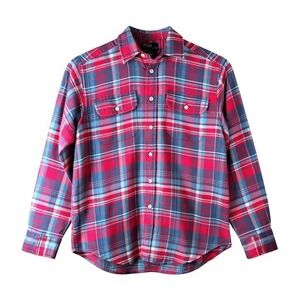 Polo Ralph Lauren Boys Plaid Flannel Shirt Red Blue White Size Boys‎ M 10-12